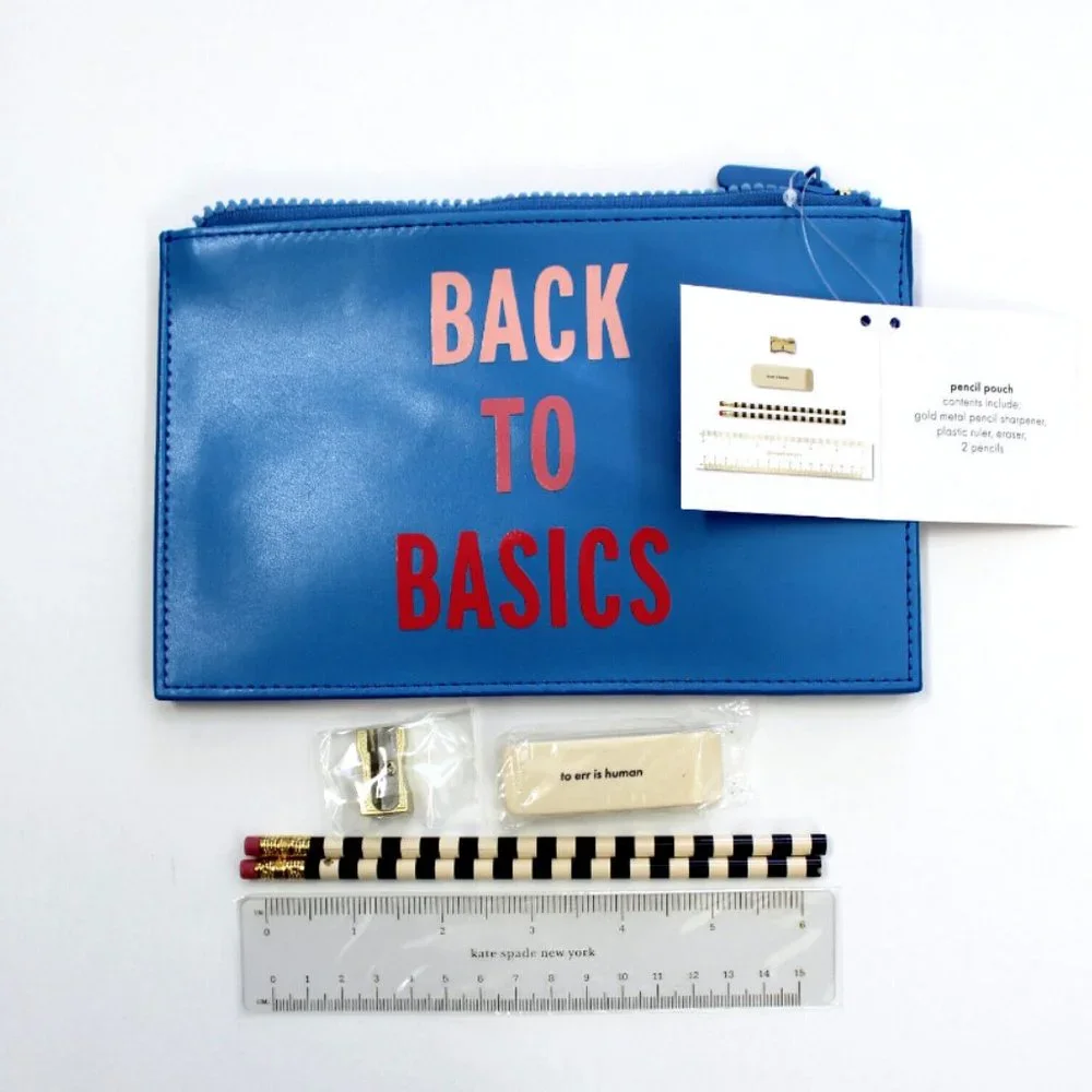 kate spade Back To Basic Blue Pencil Case